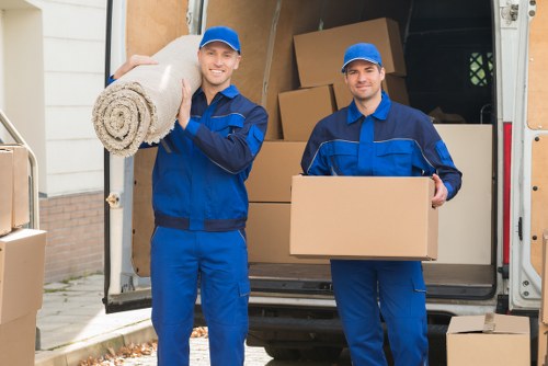 Removal van outside a family home in East Barnet