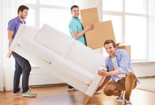 Packed moving boxes ready for house removals in Eastbarnet