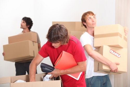 Furniture and boxes loaded for a man and van move in East Barnet