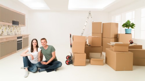 Packing materials and organised boxes for Eastbarnet relocation
