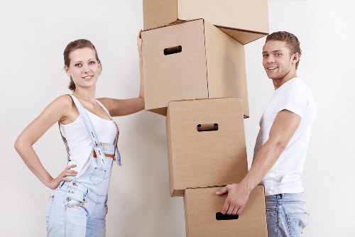 Packed boxes and household items prepared for a small move