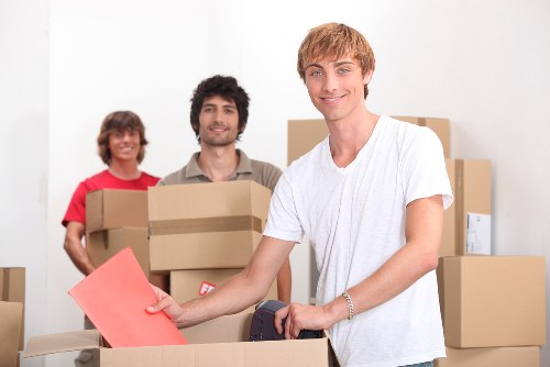 Organised flat removal planning with boxes ready for transport